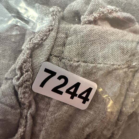 Neslay Paris Tunic Womens Small Beige Minimalist Ruffles Pockets Boho Peasant - Picture 8 of 8